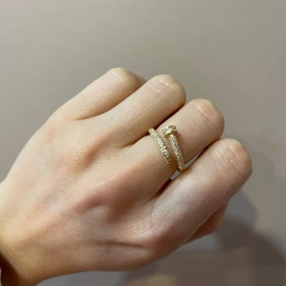 14K Gold filled diamond solitaire ring - Picture 3 of 4